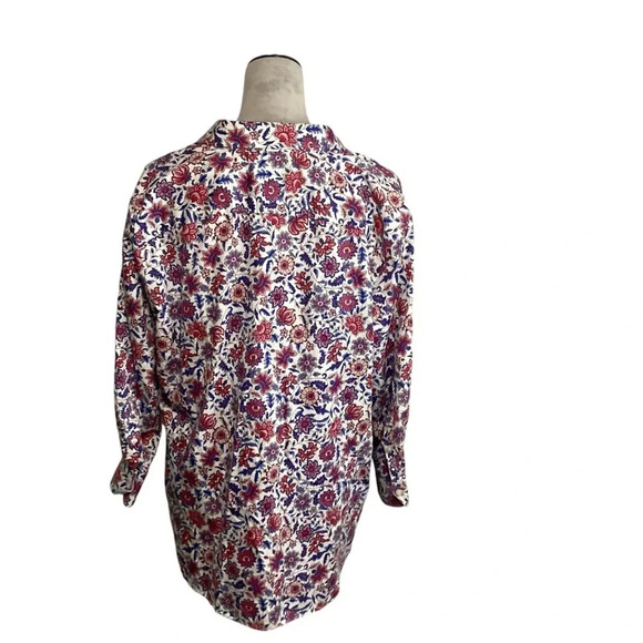 Chaps blouse womens SZ 1X No Iron button down floral feminine western cl… - Picture 4 of 8